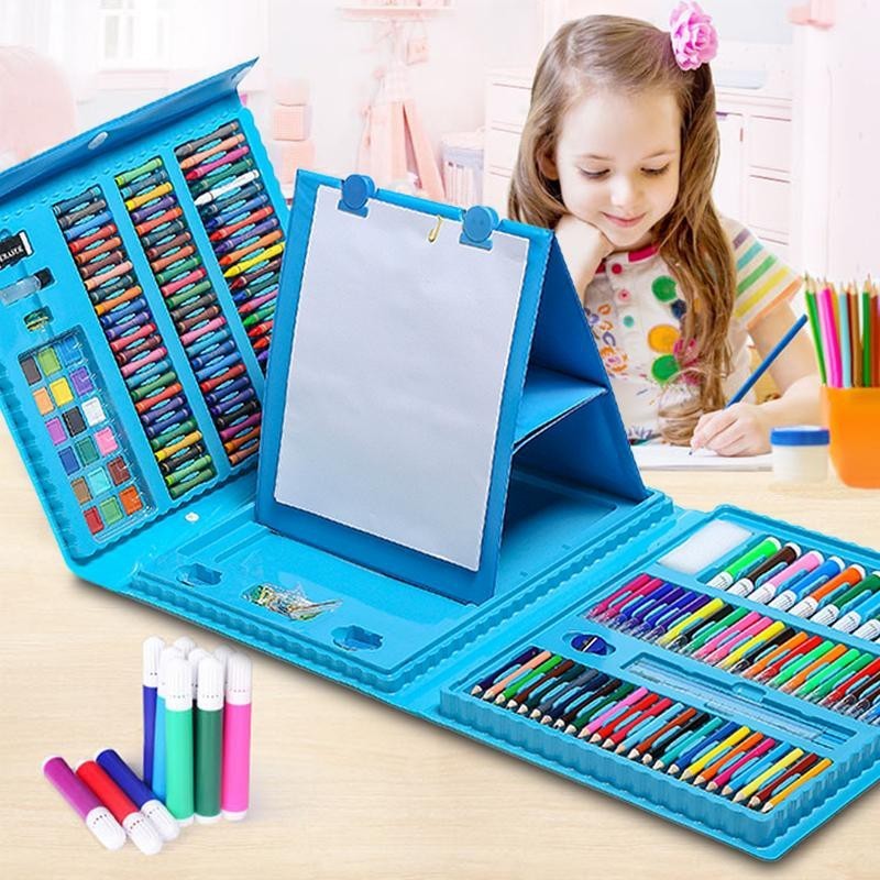 Kids crayon set fill 208 PCs colored pencils complete coloring painting tool