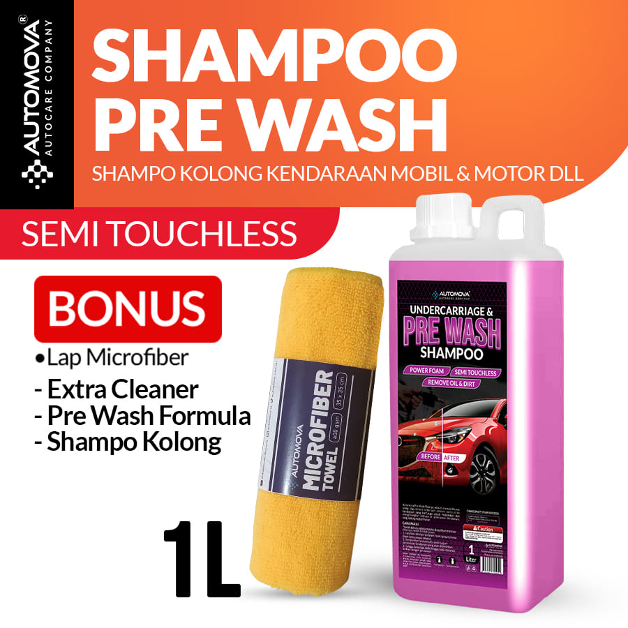 AUTOMOVA - Pre Wash Shampoo Mobil Motor Semi Touchless Wash PW1L+LAP1 Harga 97,500 rupiah*Gratis Ongkir