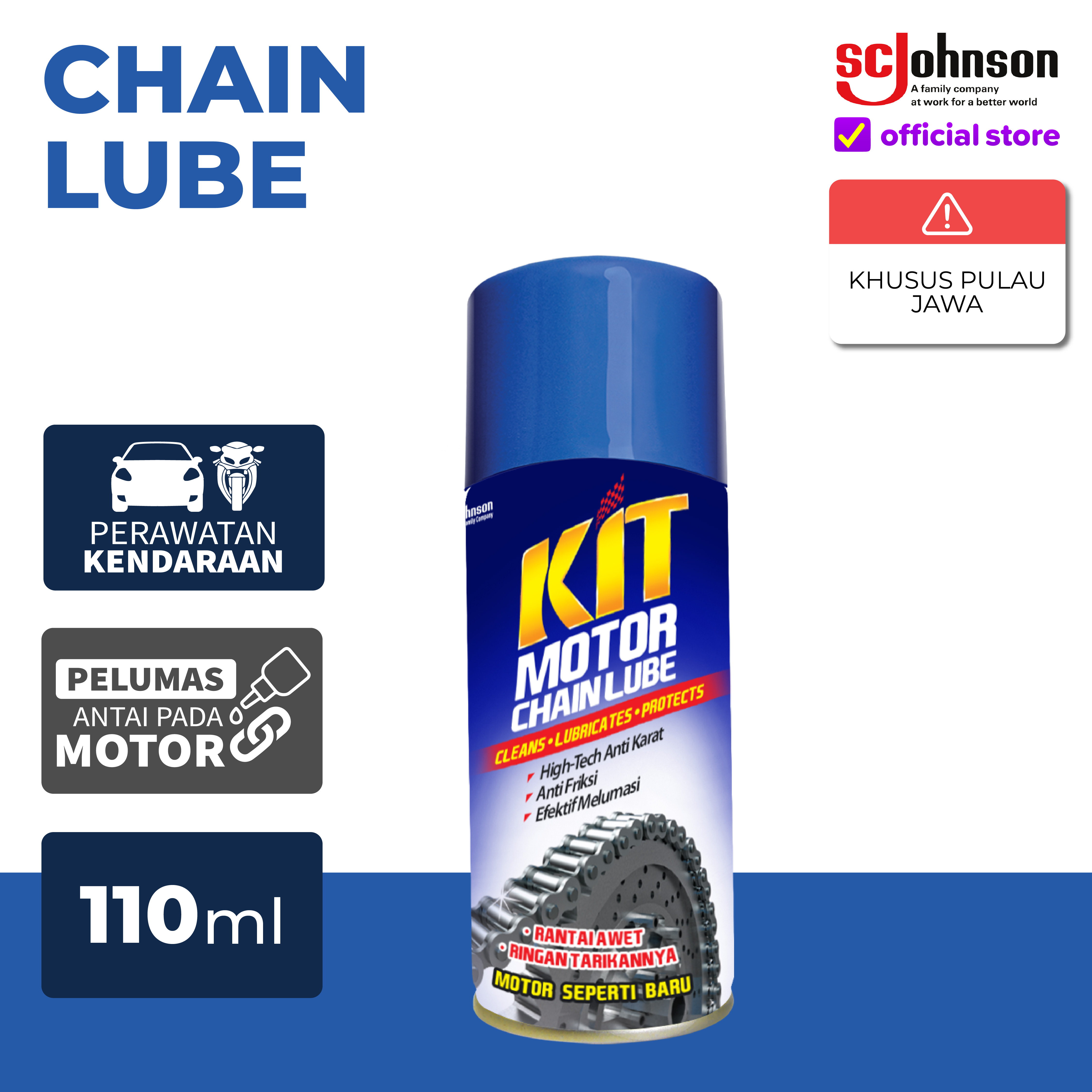 [KHUSUS PULAU JAWA] KIT Motor Chain Lube Aerosol 110mL Harga 23,534 Ringgit*Penghantaran Percuma