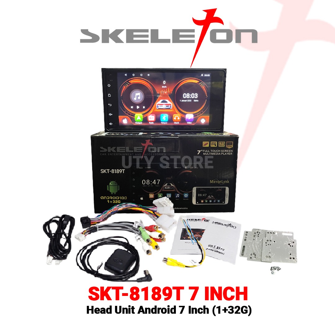 Head Unit Android Skeleton SKT-8189T 7" Inch 1+32G/2+32G (Plug and Play TOYOTA) Harga 838,000 rupiah*Gratis Ongkir
