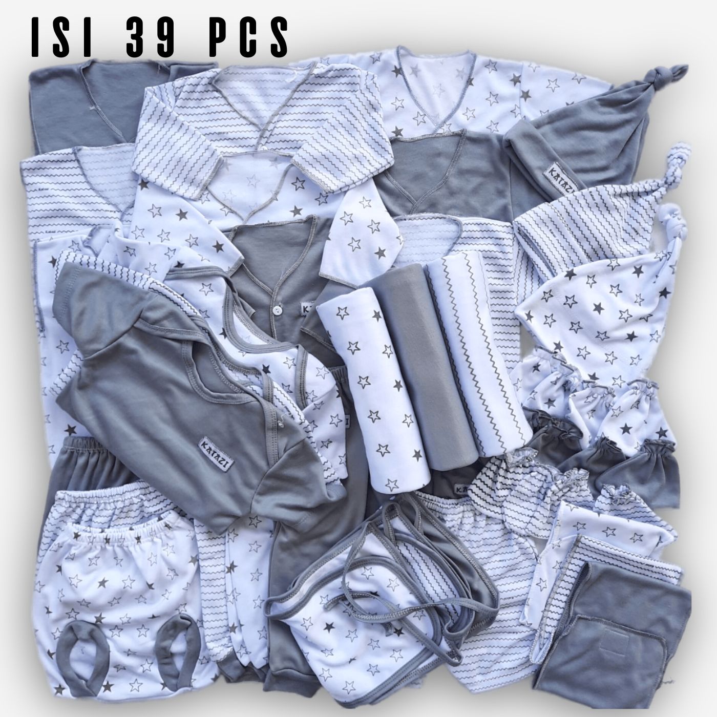 Paket Lahiran Terlengkap 39 pcs Perlengkapan Baju Bayi Baru Lahir Cewek Cowok Usia 0 Sampai 3 Bulan