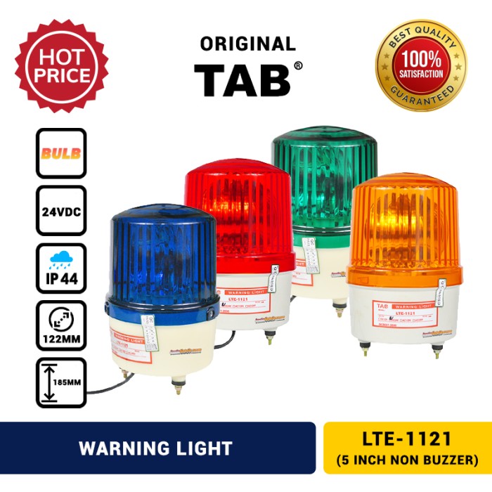 Lampu Darurat Bohlam 5 " Rotary Warning Light 24V DC TAB ORI Harga 105,300 rupiah*Gratis Ongkir
