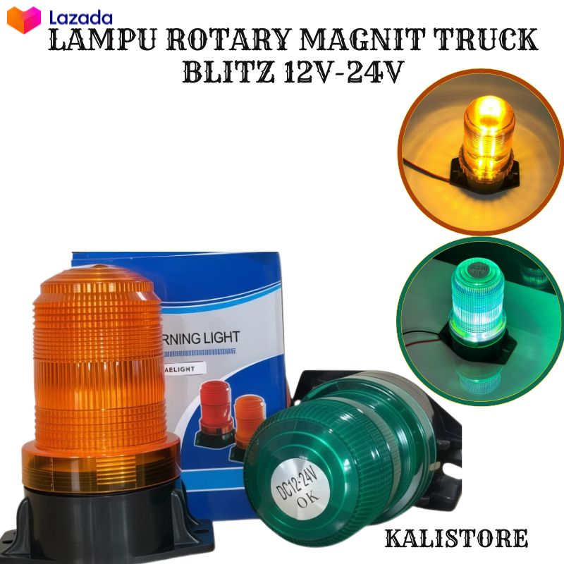Rotary Warning Light Magnet 12–24V | Super Bright 5630 Smd Led Truck Strobe Light Flash Mode Harga 73,000 rupiah*Gratis Ongkir