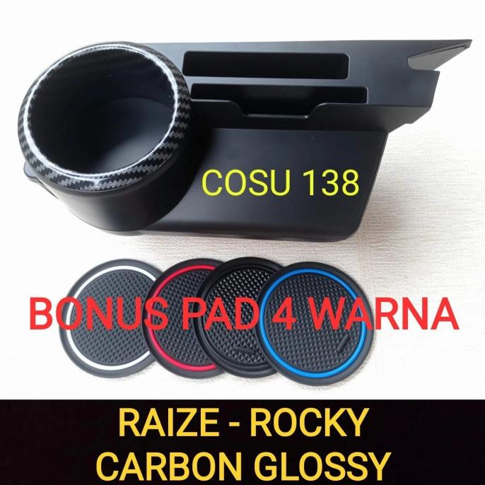 PROMO TERBATAS - CUP HOLDER RING CARBON TOYOTA RAIZE DAIHATSU ROCKY Harga 614,000 rupiah*Gratis Ongkir
