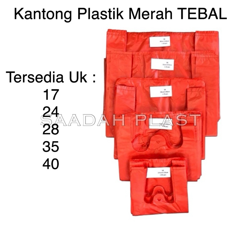 Kantong Kresek Merah Tebal Uk 17 24 28 35 40 - Plastik Tebal Harga 8,999 rupiah*Gratis Ongkir