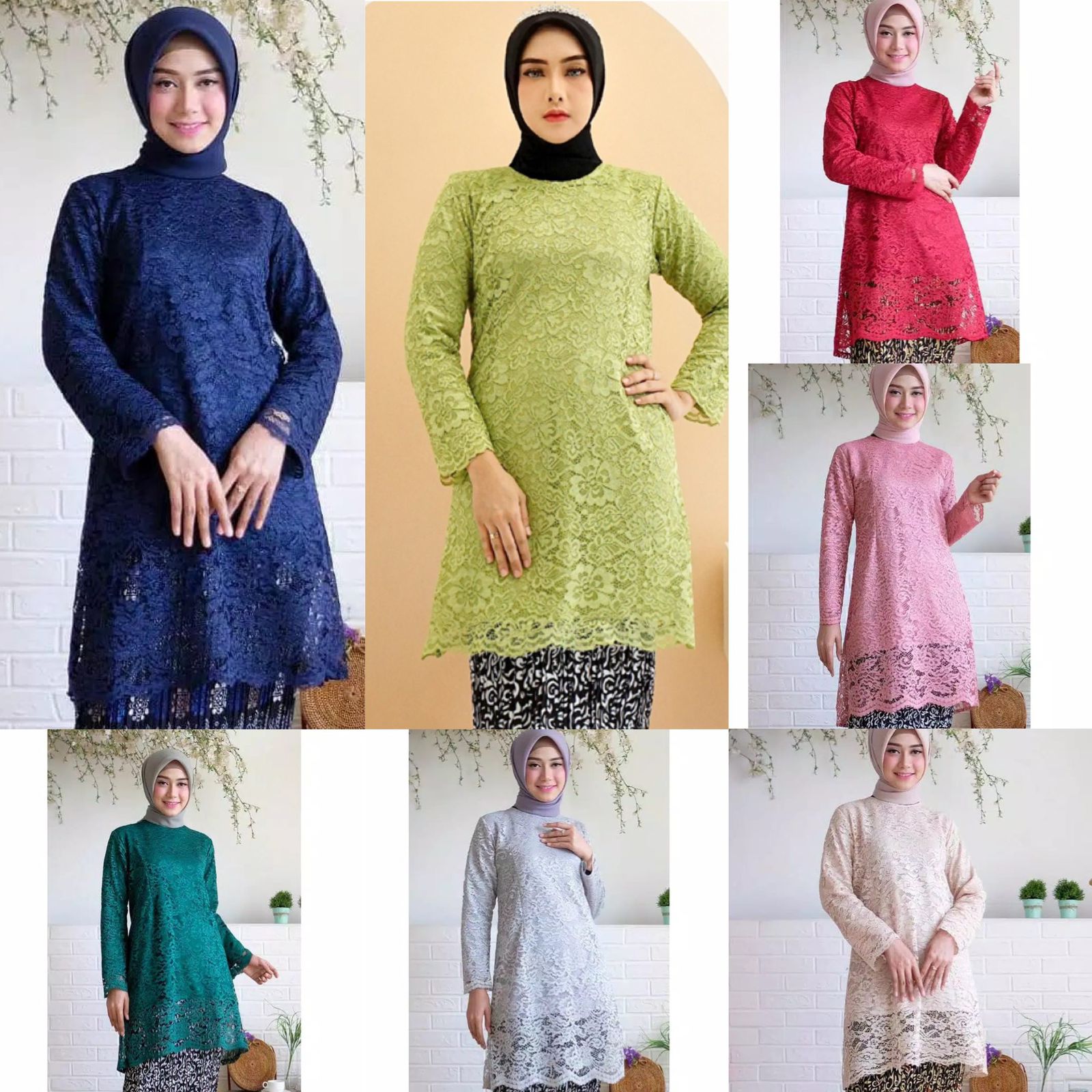 Atasan Tunik Alfiana Kebaya Brukat Corneli Tulang Glitter Brokat Timbul Alviana Wisuda Kondangan