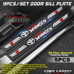 5 PCs car door guard sticker Yaris 3D door sill plate guard Toyota car door step protector sticker
