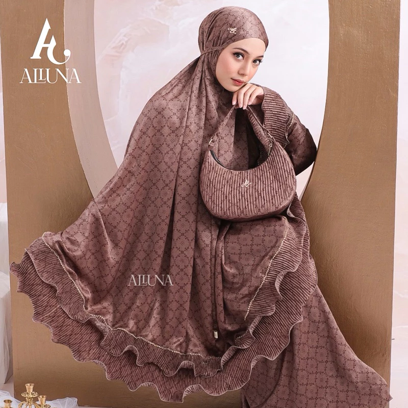 Alluna - Mukena Adult Elegant Bag Santorini Silk Premium 2in1 Zhafira Series Harga 259,000 rupiah*Gratis Ongkir
