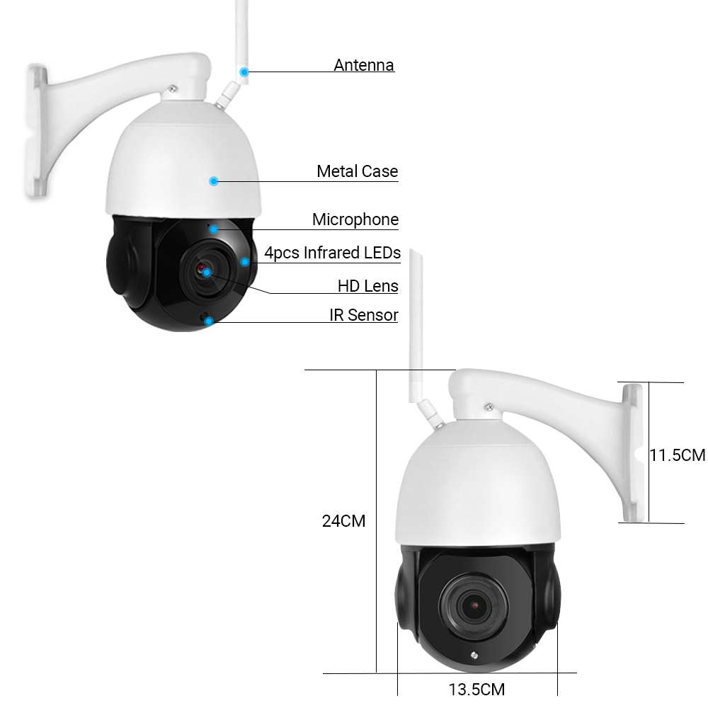 wireless ptz ip camera with 20x optical zoom