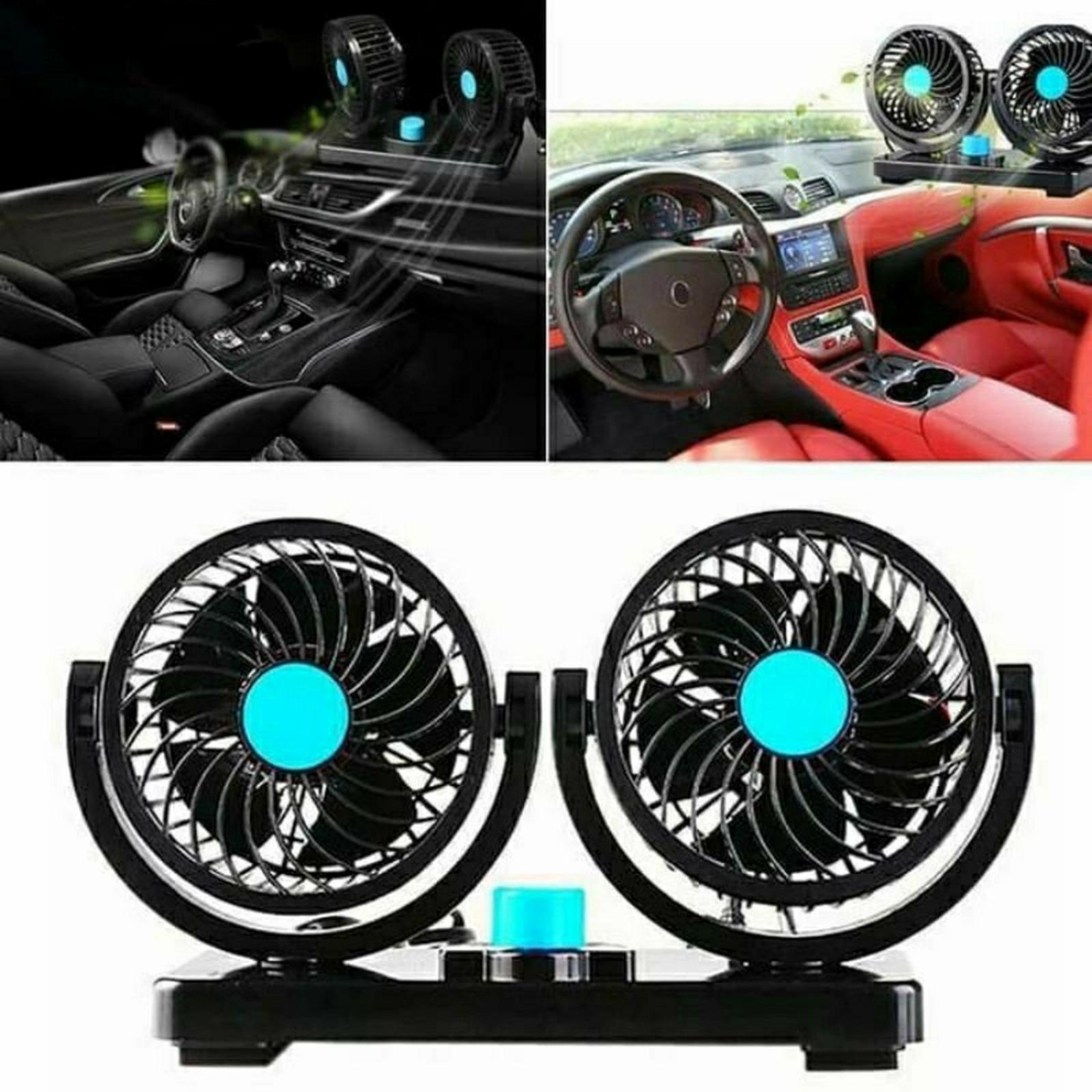 12V Car Fan Double Blower Car Fan Car Air Conditioner USB Power Lighter Harga 45,000 rupiah*Gratis Ongkir