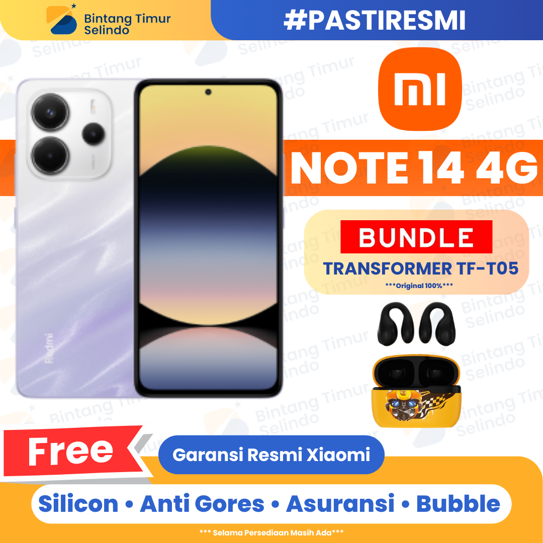 Xiaomi Redmi Note 14 4G 8/128GB & 8/256GB - Garansi Resmi 1 Tahun Harga 2,330,000 rupiah*Gratis Ongkir
