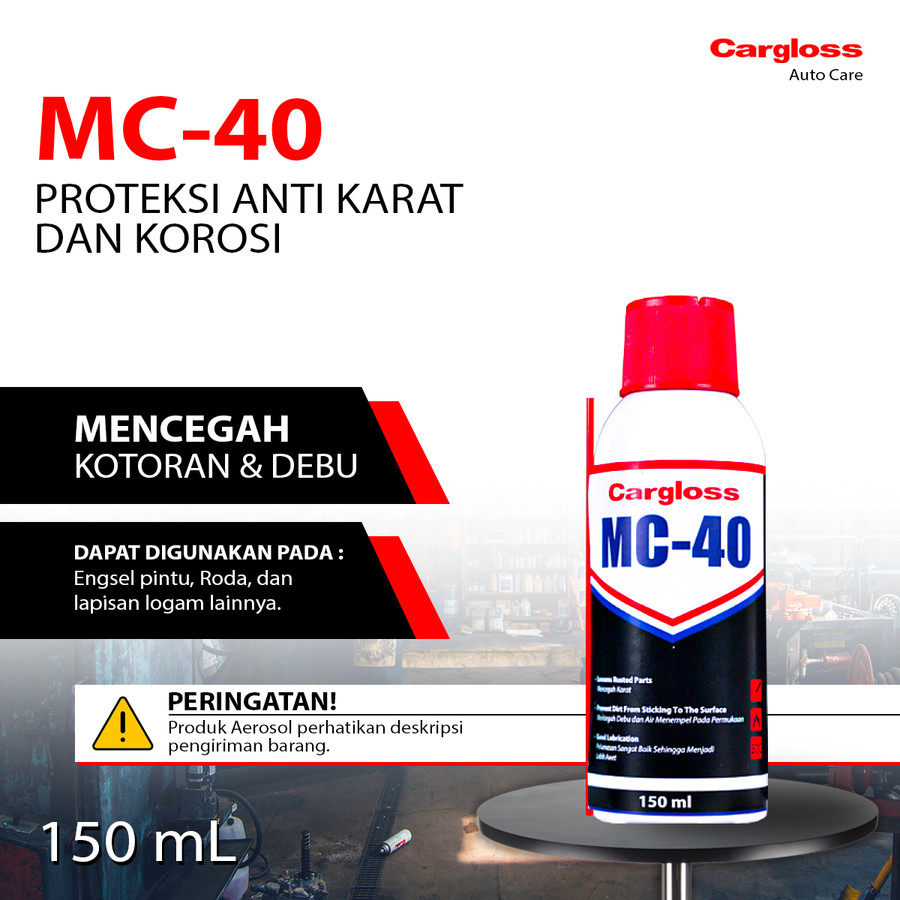 Pelumas Pencegah Karat - Cargloss MC-40 150 ML spray anti karat rust CARGLOSS MC-40 kemasan 300 ml pelumas Giá 24,000 Đồng*Miễn phí vận chuyển