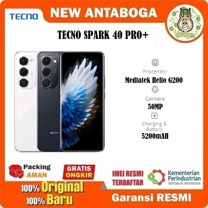 Tecno Spark 40 Pro Plus 8/128 & 8/256 GB Garansi Resmi Harga 2,850,000 rupiah*Gratis Ongkir