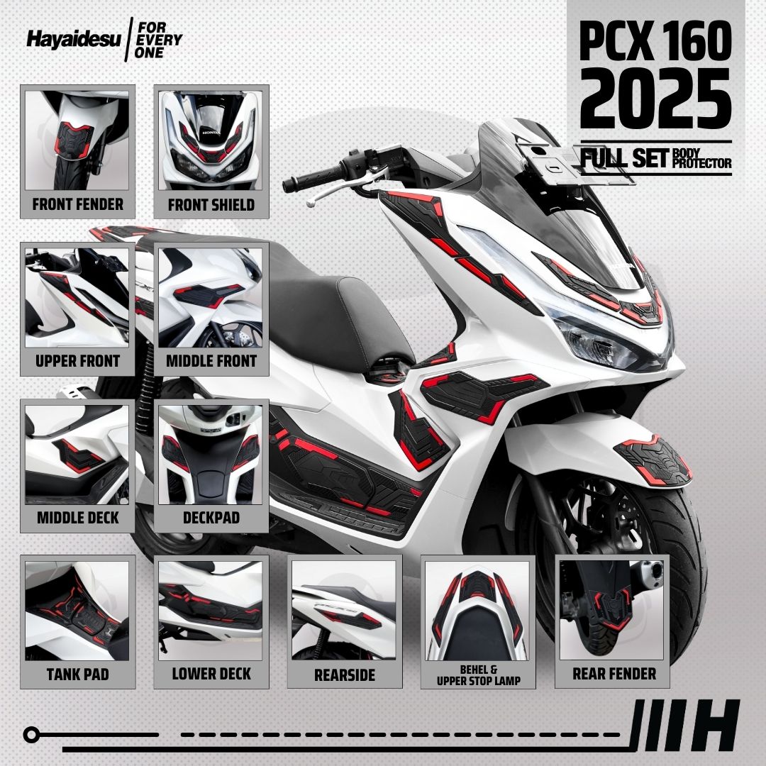 Hayaidesu Body Protector PCX 160 2025 (CBS/ABS/RoadSync) Full Set Cover Harga 911,250 rupiah*Gratis Ongkir