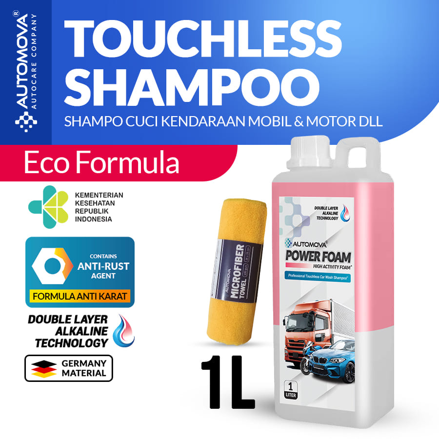 Touchless Shampoo Car Or Motor Wash Automova Double Layer Alkaline 1 Litre Harga 135,000 rupiah*Gratis Ongkir