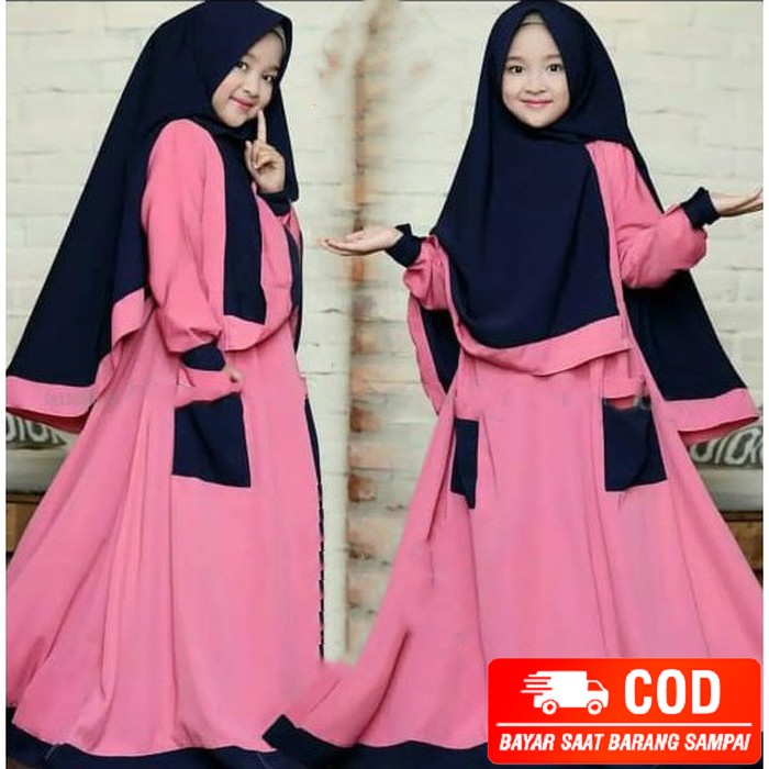 Gamis Anak Perempuan Murah Baju Lebaran Terbaru 2021 Modern Hijab Import Kekinian Baju Gamis Anak Perempuan Muslim Syar I Lebaran Umur 8 11 Tahun Rumana Pink Ya399 Lazada Indonesia