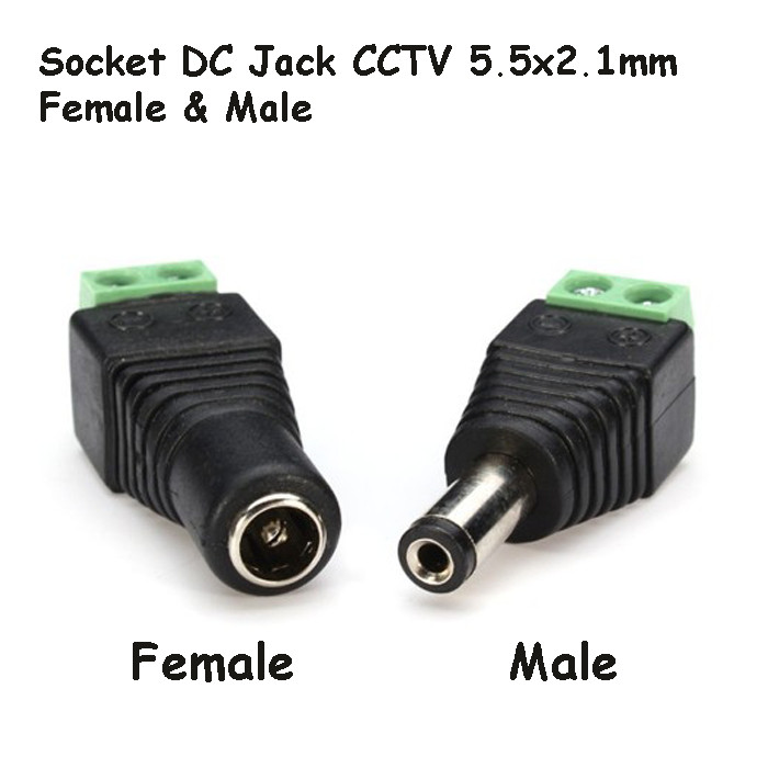 DC male konektor / dc female konektor / konektor cctv PER 2PCS Harga 3,500 rupiah*Gratis Ongkir