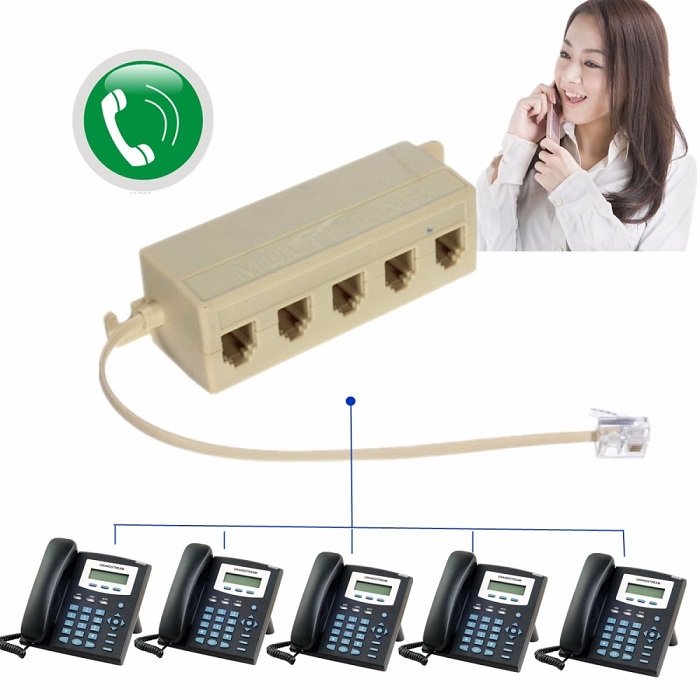 Conextor RJ11 5 Outlet Telepon Jack Line Telepon Pembelah Moduler Konektor Adaptor Harga 33,450 rupiah*Gratis Ongkir