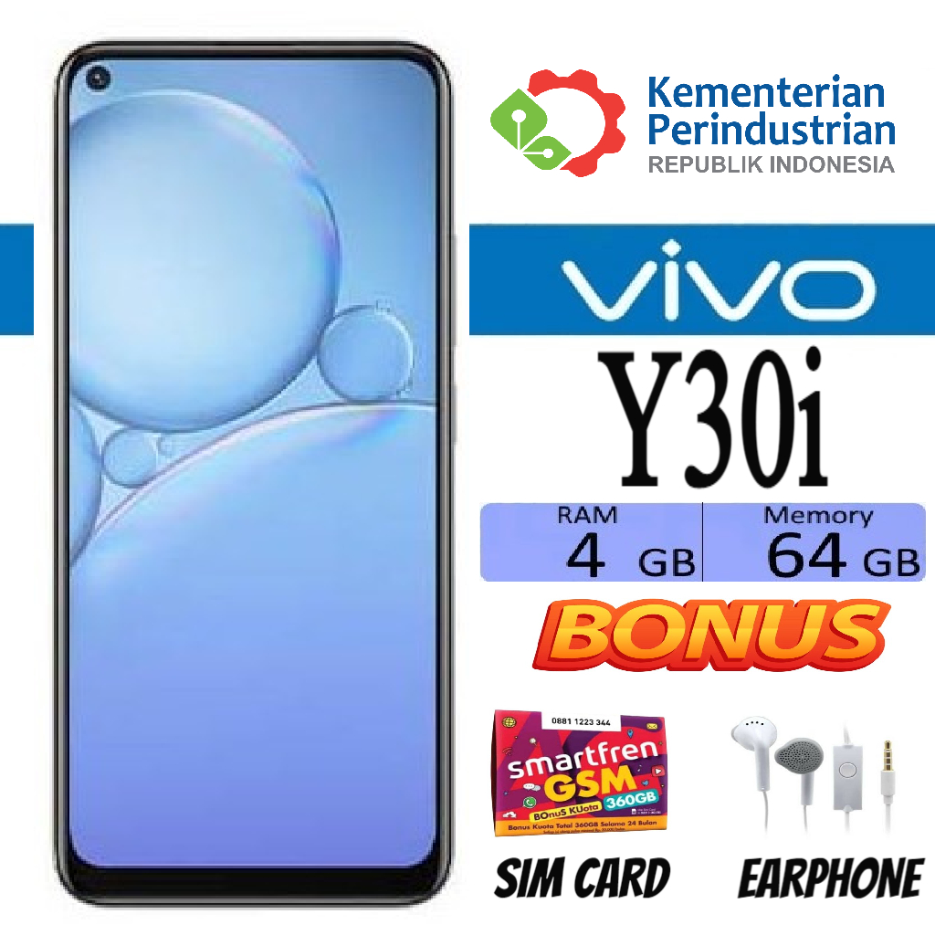 PROMO !!! VIVO Y30i RAM 4GB/64GB SEIN BERGARANSI BERLIANACAHH - Fullshet Harga 1,230,000 rupiah*Gratis Ongkir