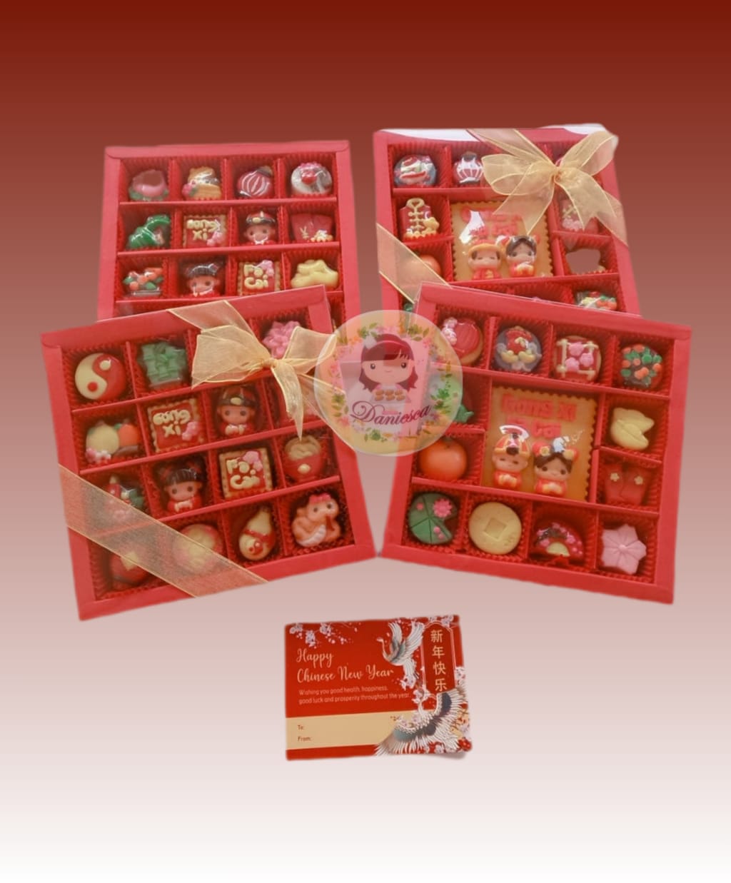 Im18 im19 s16b chocolate greeting Gong Xi Fa Cai chocolate Chinese New Year since CNY (DS BGR)