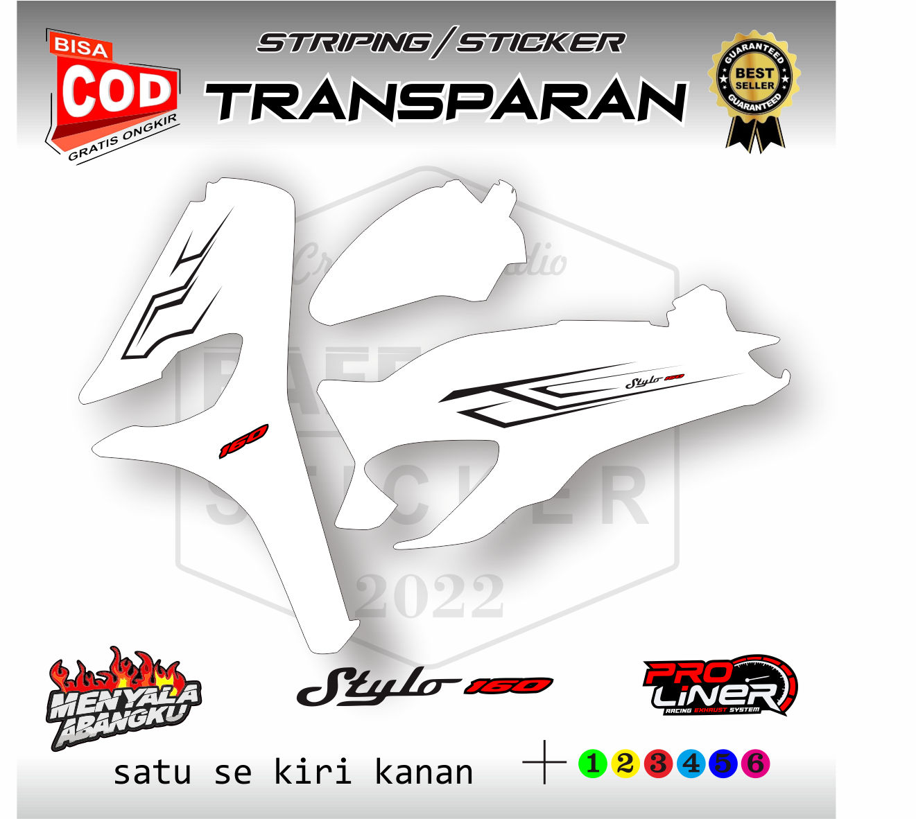 Honda Stylo Polet simple2 motorcycle transparent sticker Harga 33,930 rupiah*Gratis Ongkir