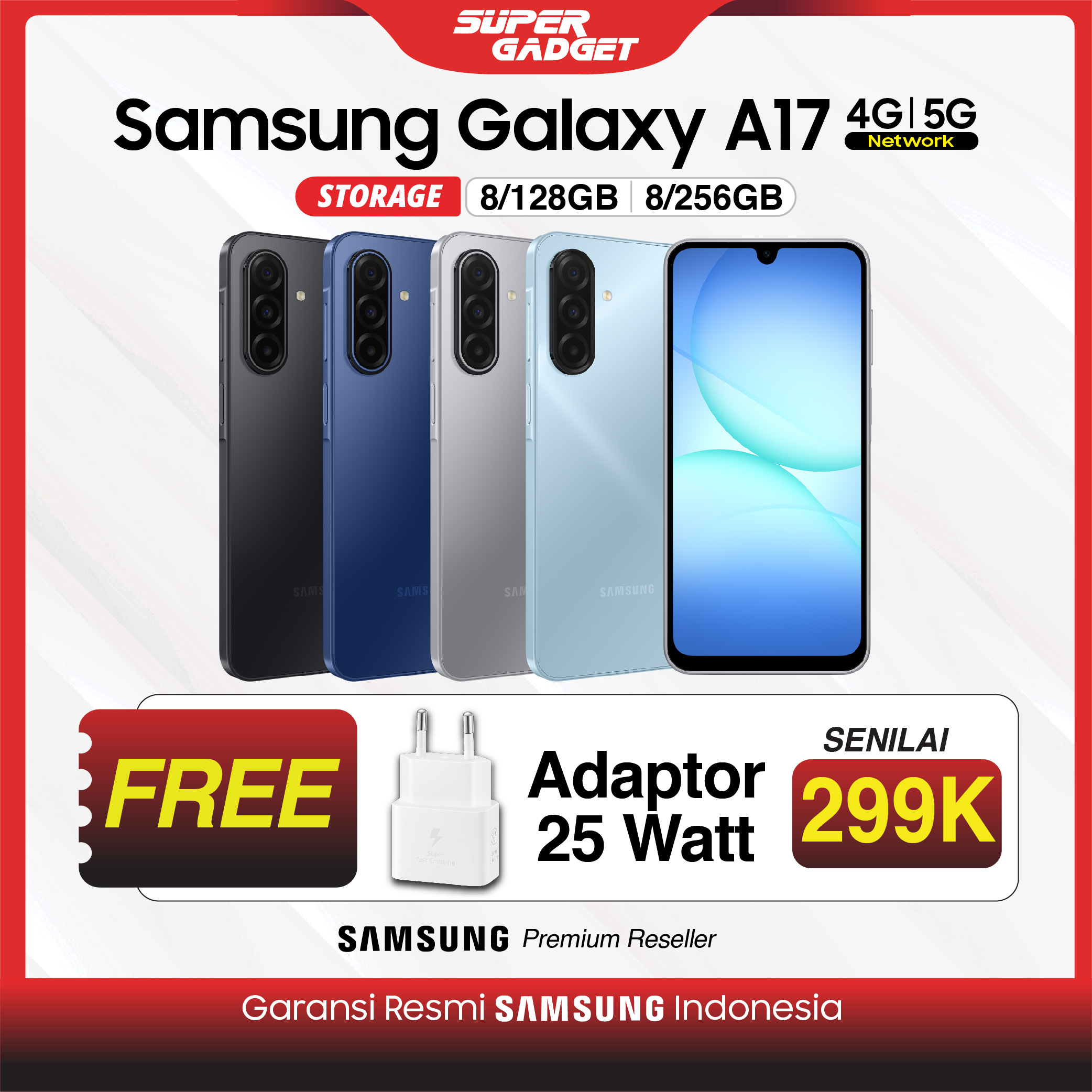Sam Sung Galaxy A17 4g 5g 8/128 8/256 Gb 8Gb 128Gb 256Gb Smartphone Harga 2,999,000 rupiah*Gratis Ongkir