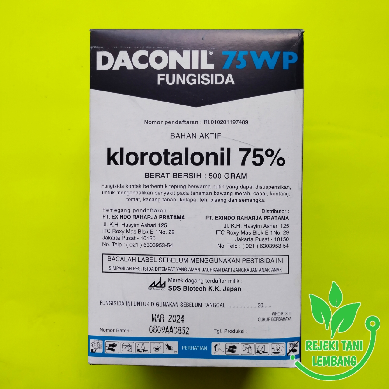 FUNGISIDA DACONIL 75% 500 GR KLOROTALONIL PENGENDALI BERCAK UNGU DAN BUSUK DAUN Harga 115,604 rupiah*Gratis Ongkir