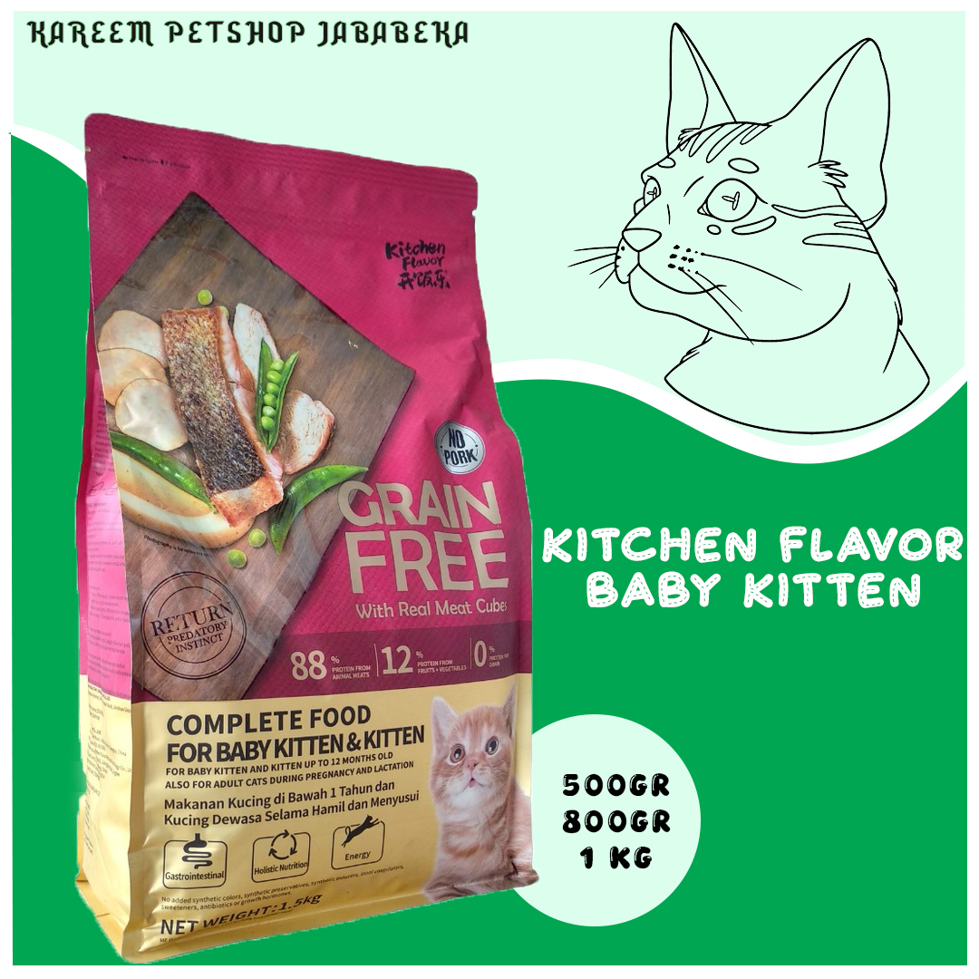 Kitchen Flavor Baby Kitten 1Kg Makanan Kucing Grain Free Cat Food
