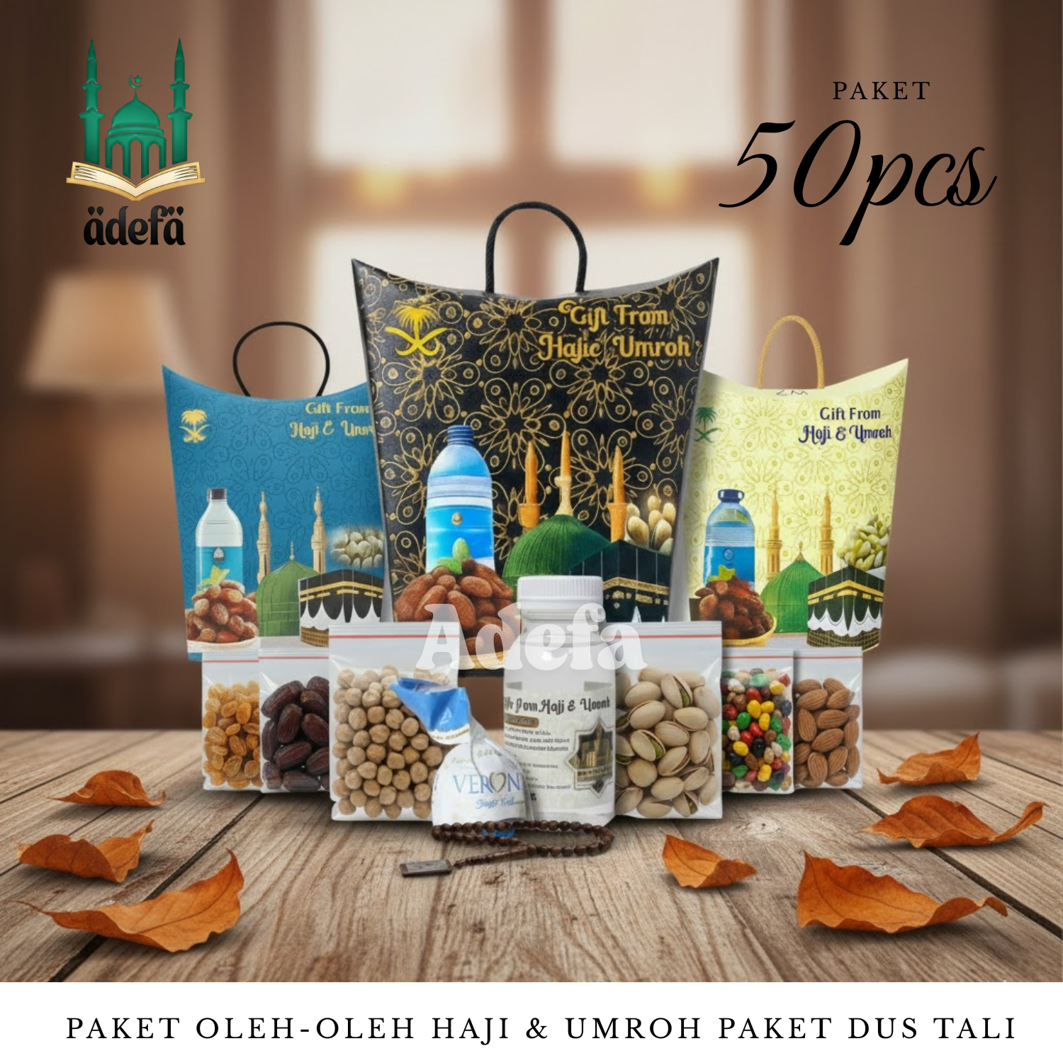 Hajji and Umroh Souvenir Packages in Food Hampers with Straps/50 Pcs