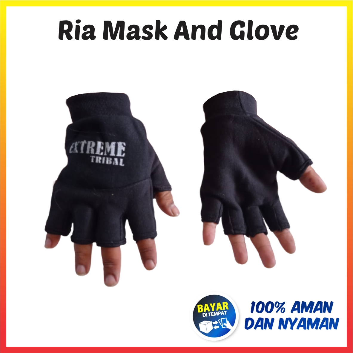 Sarung Tangan Motor Half Finger Setengah Jari Extreme Tribal Tebal Bagus Murah Pria Wanita Harga 6,900 rupiah*Gratis Ongkir