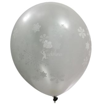 Gambar Ada Lima Ballons Snowflakes Metallic Silver   White Ink