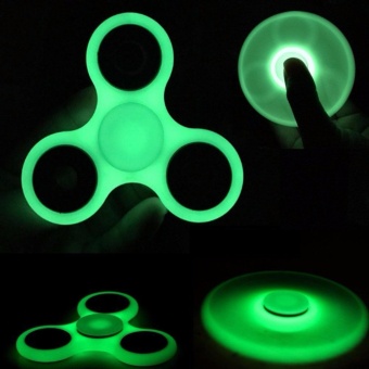 Gambar Adamsbell Fidget Spinner Hand Toys Mainan Tri Spinner EDC Ceramic Ball Focus Games Glow In The Dark   Frame Biru