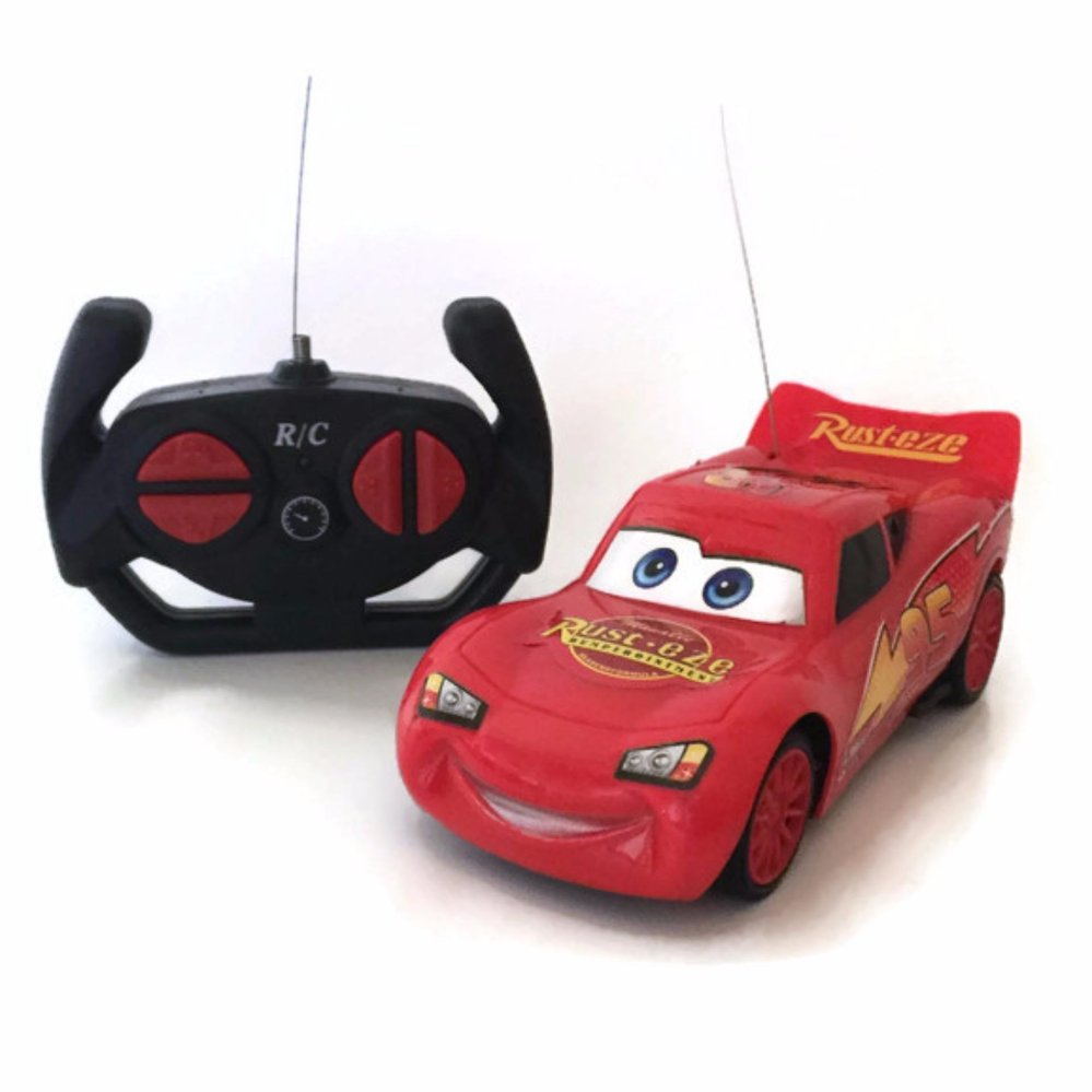 Ahs Mainan Anak Rc Mobil Mcqueen Remote Berbentuk Setir Merah