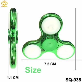 Gambar AIUEO   Fidget Spinner LED New Exotic Hand Toys Mainan Tri Spinner EDC Focus Games Fidget Spinner Metalic Led   Hijau