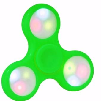 Gambar AIUEO LED Fidget Spinner Hand Toys Mainan Tri Spinner EDC Focus Games Penghilang Stress   Hijau