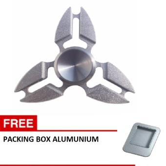 Gambar ANGEL Fidget Spinner Hand Spinner Fidget Metal Triangle Aluminium Toy Mainan Stress Fidget Shuriken Ninja Anak ADHD   Silver