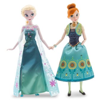 Gambar Disney Anna and Elsa Dolls Summer Solstice Gift Set   Frozen Fever  12     D460701942090