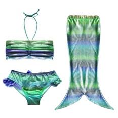 Fashion Bayi Girls Tankini Bikini Swimwear Set Mermaid Tail Bentuk A Sleeveless Top Bawah Split Swimsuit Beachwear Bathing Suit untuk 4-5 Tahun Anak Ukuran L-Intl