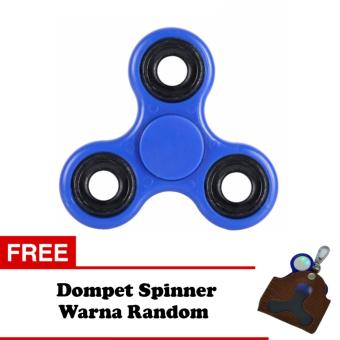 Gambar Fidget Spinner Ceramic Toys Tri Spinner Ball Bearing EDC Sensory   Biru + Free Dompet Spinner Kulit