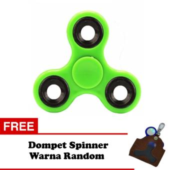 Gambar Fidget Spinner Ceramic Toys Tri Spinner Ball Bearing EDC Sensory   Hijau + Free Dompet Spinner Kulit