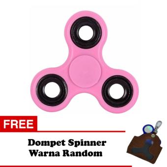 Gambar Fidget Spinner Ceramic Toys Tri Spinner Ball Bearing EDC Sensory   Pink + Free Dompet Spinner Kulit
