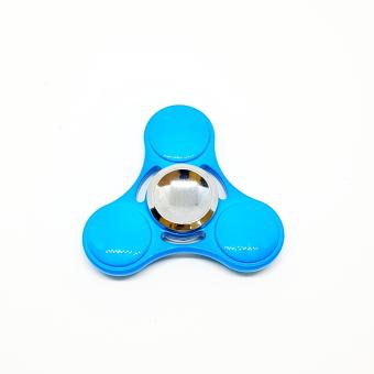 Detail Gambar Produk Fidget Spinner / Hand Spinner Premium Metal Neon Techland Alumunium Alloy Full Bearing Focus Games / Toys / Mainan - Blue Terbaru