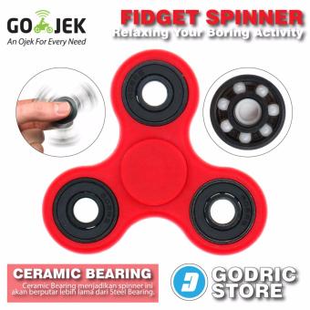 Gambar Fidget Spinner Keramik   Ceramic Ball Bearing Tri Spinner Hand Toys Focus Game   Merah