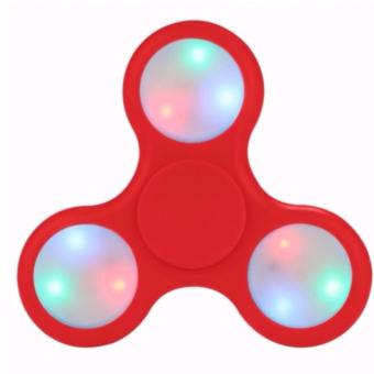 Gambar Fidget Spinner LED Light Colours Hand Finger Toys   Mainan Jari Tangan Putar Lampu LED   Merah