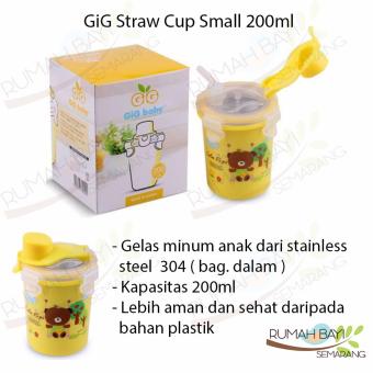 GiG Straw Cup Small 200ml - Gelas Anak Stainless Steel