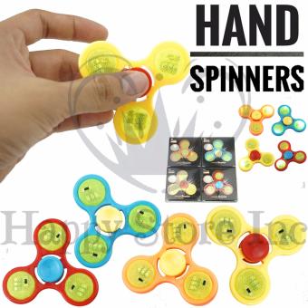Happy Fidget Spinner LED Disco Tombol On Off Hand Toys Focus Games Mainan .
