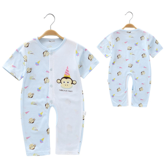 Katun lengan pendek musim panas yang baru lahir Romper bayi baju