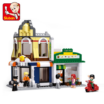 Kecil Luban SimCity Cafe Hotel Blok Bangunan Mainan Kecil Luban SimCity Cafe Hotel Blok Bangunan Mainan