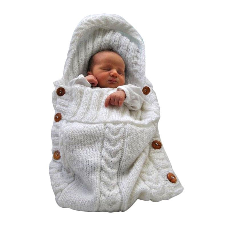 Keluarga Besar: Aksesoris Bayi Dekorasi Baru Bayi Baru Lahir Bayi Knit Crochet Swaddle Wrap Swaddling Selimut Sleeping Bag-Intl