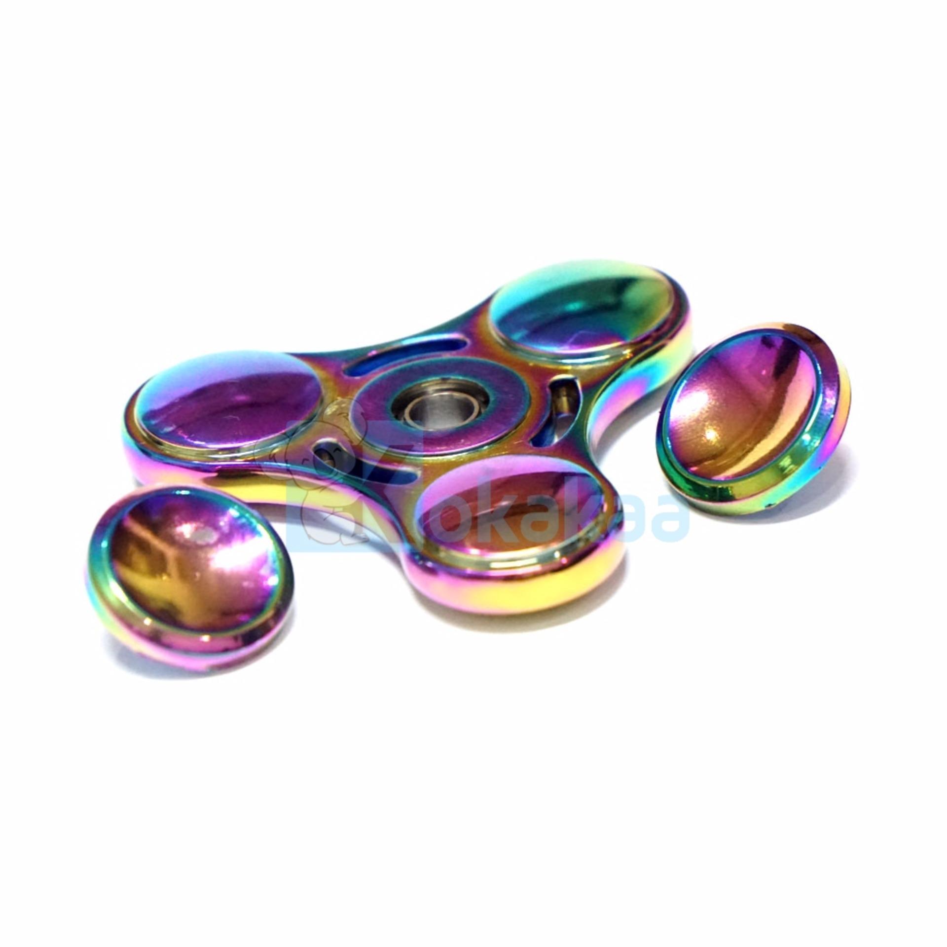 Kokakaa Fidget Hand Spinner Premium Rainbow Chrome 3 Bullet 2,5 inch .